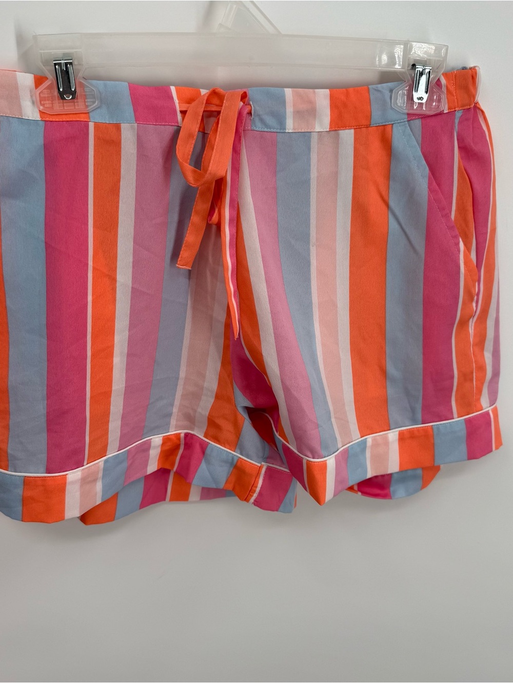 Tommy Bahama Sleepwear Pajama Set Women Size M Striped Button Top Shorts Pockets - Picture 6 of 8